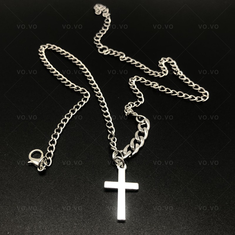 Retro hipster cross fashion all-match light luxury design necklace  210818