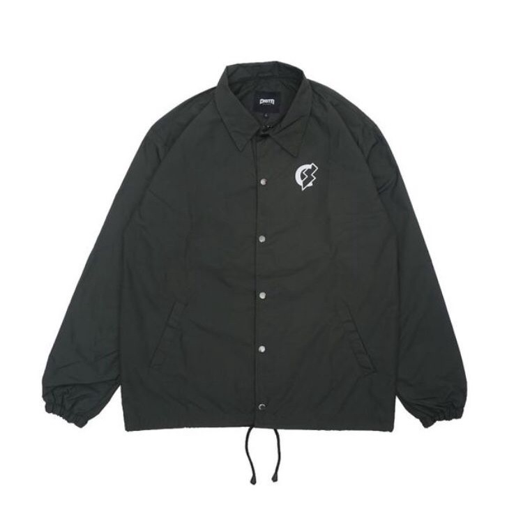 jaket parasut / jaket coach pria / coach jaket / jaket pria keren dengan varian cream in black / oot