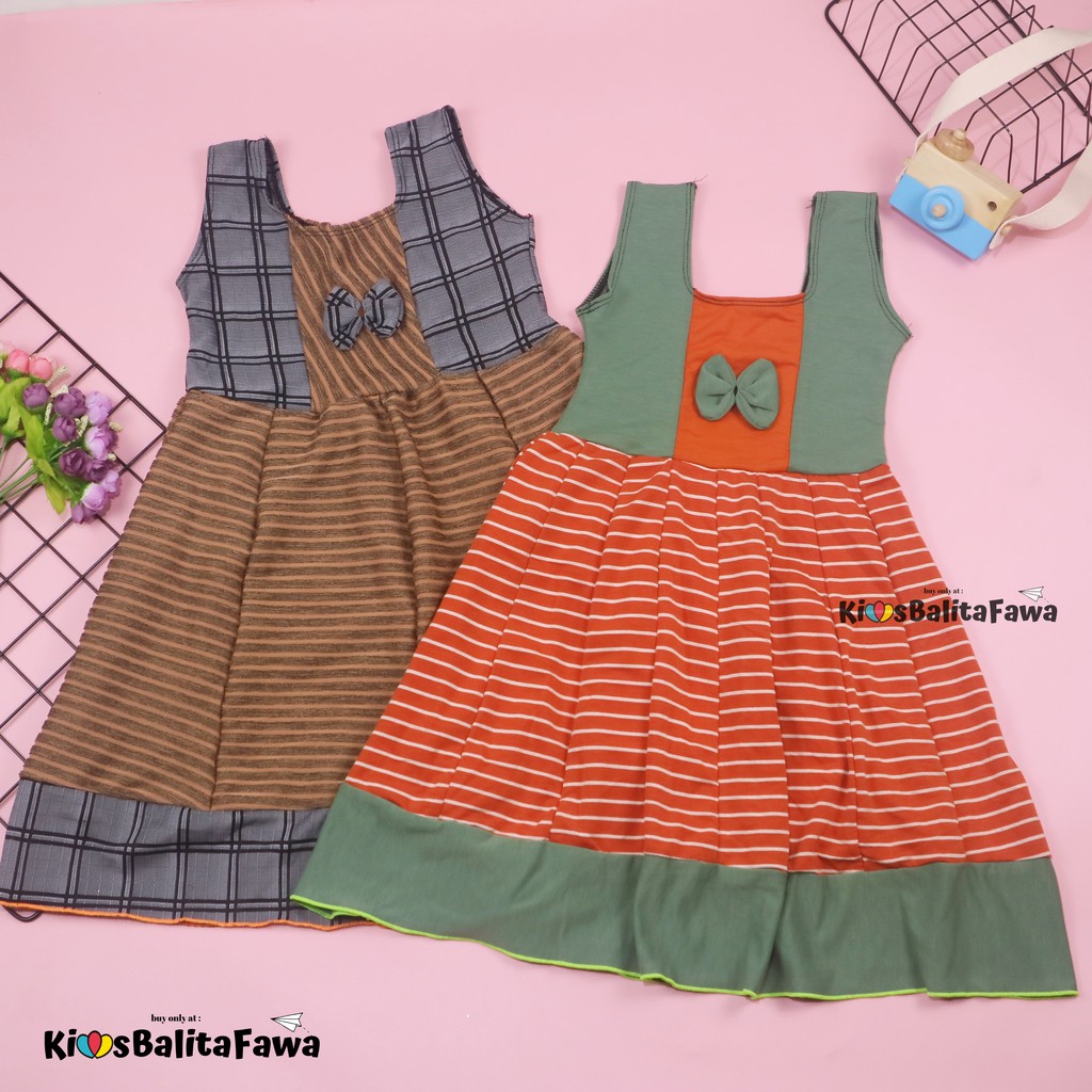 Dress Aurora uk 5-6 Tahun / Baju Anak Perempuan Murah Dres Polos Yukensi Adem Pakaian Pesta Gaun