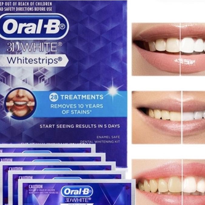Jual Oral B 3D white strips 28 oral b whitening strip pemutih gigi Shopee Indonesia