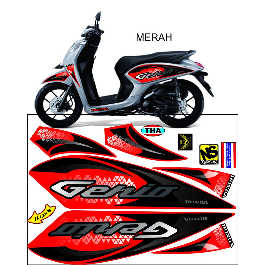 COD STIKER STIKER GENIO STRIPING MOTOR GENIO