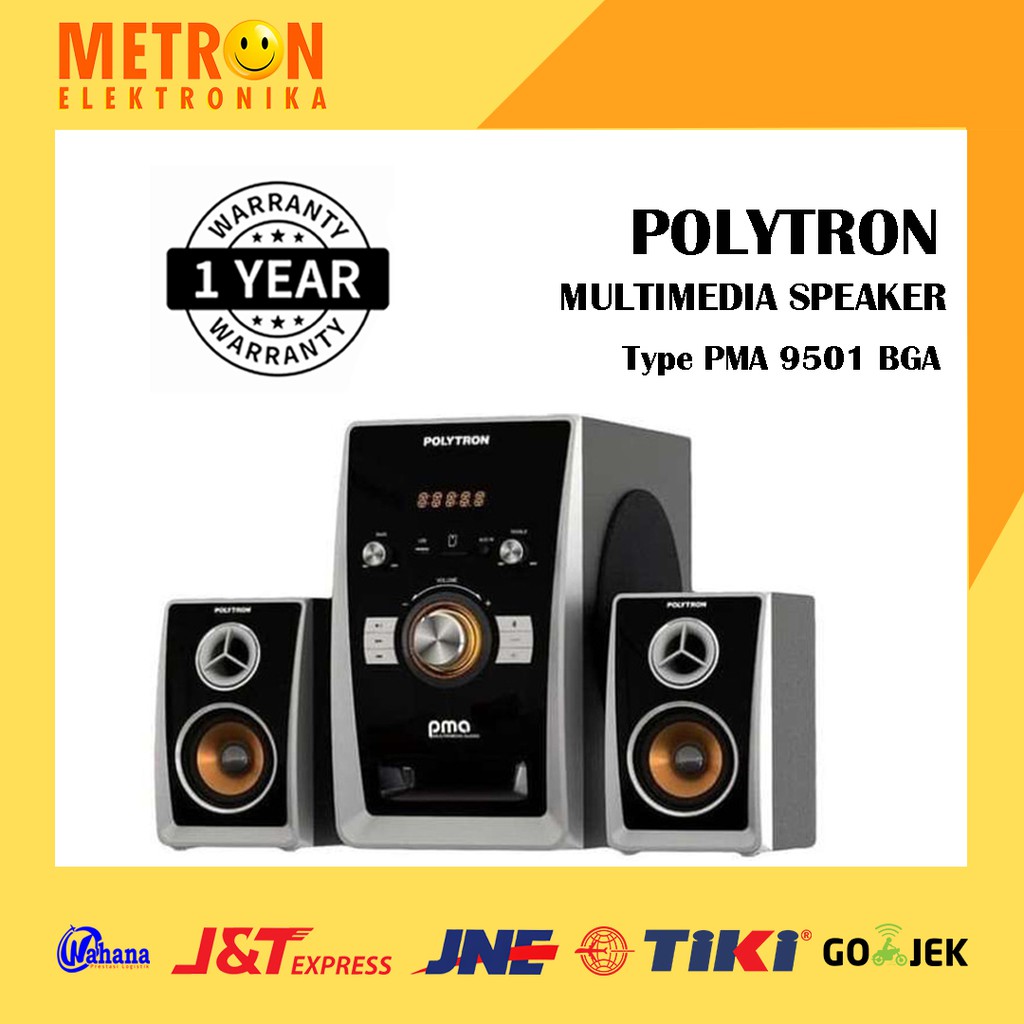 POLYTRON PMA 9501 BGA BLACK GOLD HITAM EMAS / MULTIMEDIA SPEAKER + USB / PMA9501BGA