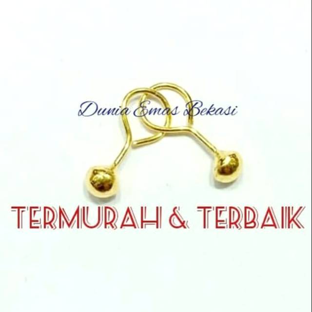 Anting Toge Bayi 1/4 gram Emas 24 Karat (Hanya Sebelah).