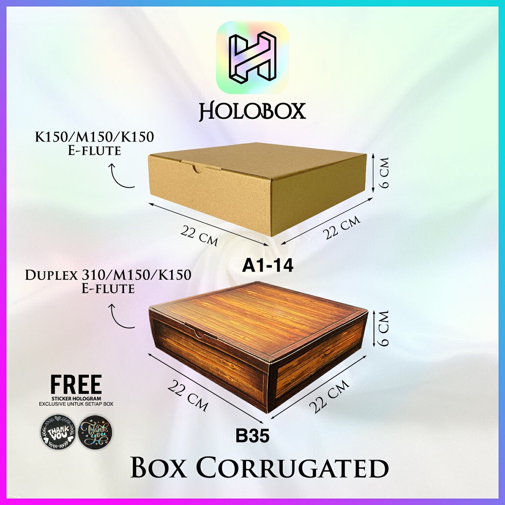 

Box/Dus/Kotak Polos/Packaging/Cake/Corrugated/Serbaguna Uk.22x22x6