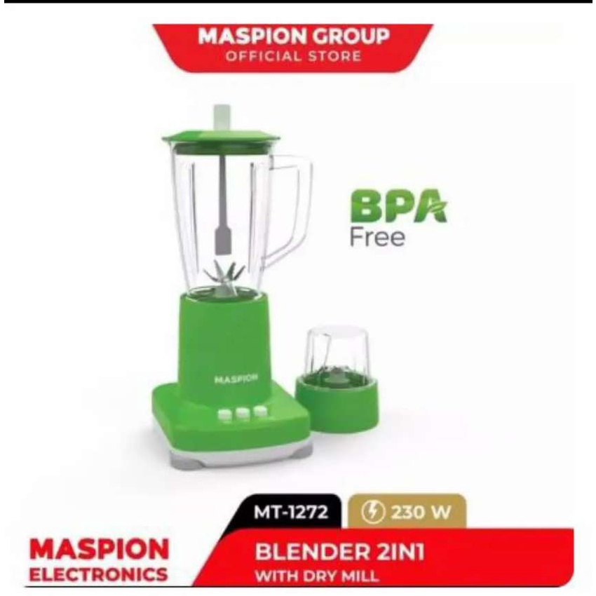 MASPION MT 1272 GL -  Blender Kaca 1 Liter (2 Tabung) 2in1