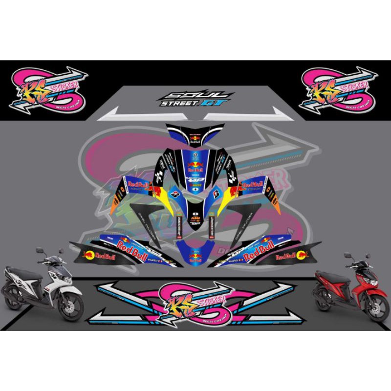 STICKER DECAL MIO SOUL GT REDBULL