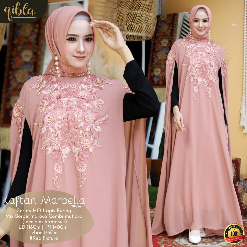 RHS ~ kaftan marbella gamis kaftan premium bahan ceruty babydoll ori solo by mieux hijab