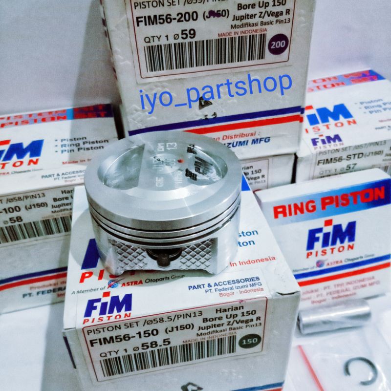 Jual PISTON KIT FIM56 (BORE UP 150CC) JUPITER Z VEGA 110 PIN 13