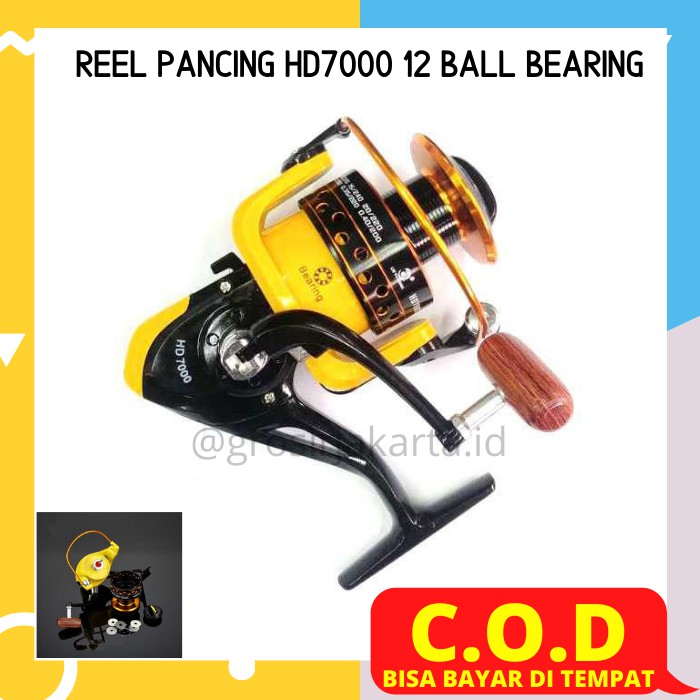 Reel Pancing Rel Pancingan Ril Pancing Katrol Gulungan Pancing HD7000 12 Ball Bearing LIEYUWANG