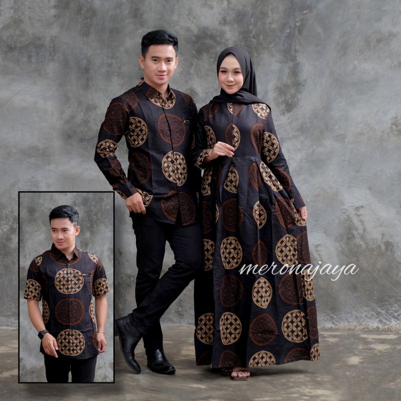 MERONAJAYA - Baju Batik Couple Gamis Katun Terbaru TERMURAH Sarimbit Batik Keluarga Ayah Ibu &amp; Ananknya