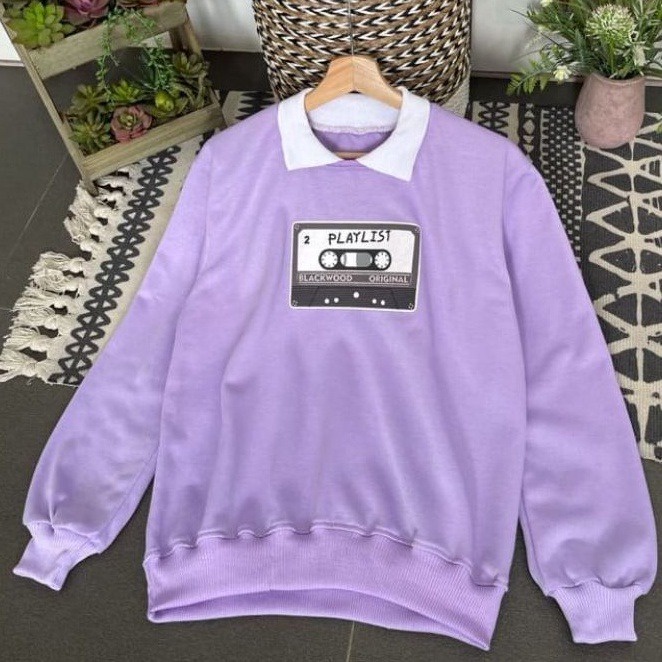 GSC - PLAYLIST SWEATER OVERSIZE WANITA KERAH