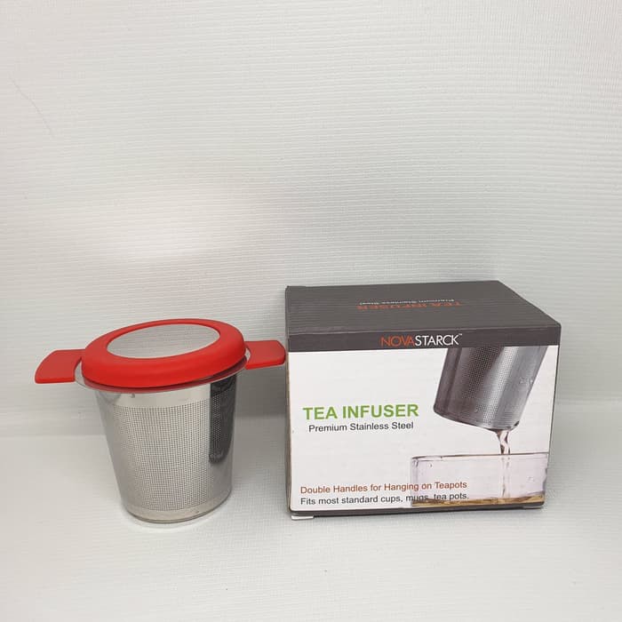 tea diffuser / saringan teh stainless with silicon holder