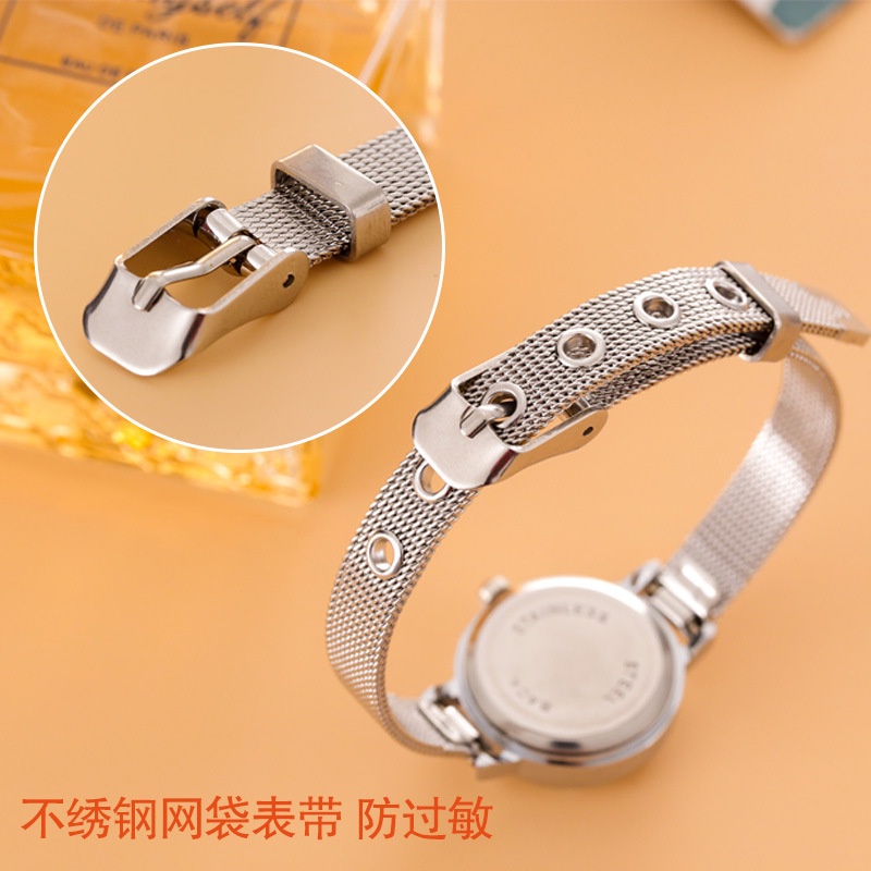 Jam Tangan Wanita A0086 Earth Gold Stone Watch Jam Tangan Tali Tipis