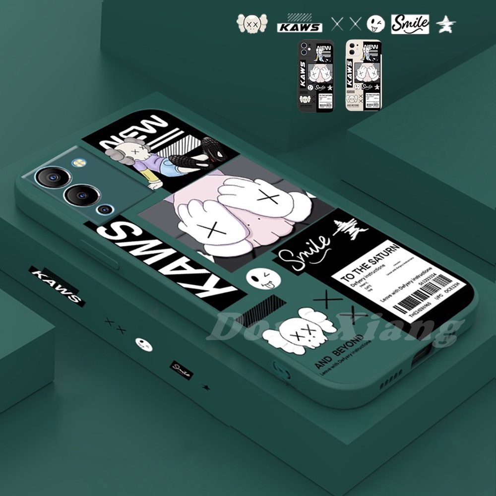 Casing Infinix Hot 30i Note 12g96 Note 11panas 11S NFC Hot 11play 10play 9play Smart5Smart 6panas 10S Tide Merek Kaws Silikon Sesame Street Smile Matte TPU Soft Phone Cover