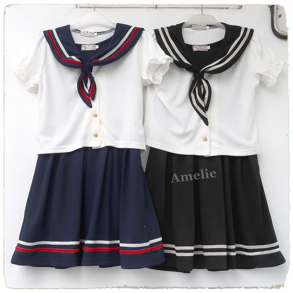 [baju wanita korea]  Mini Dress Sailor Pelaut Cosplay Seifuku Seragam Jepang Wanita Import