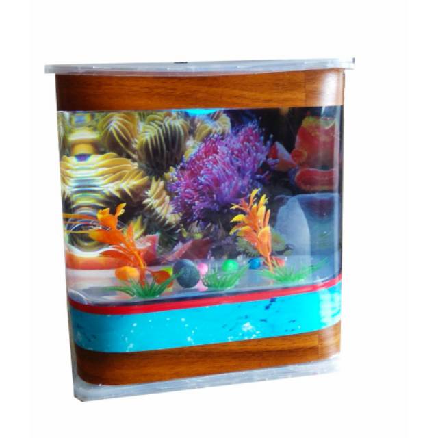 TOP  Aquarium mini kotak LENGKAP DENGAN MESIN AERATOR OXYGEN