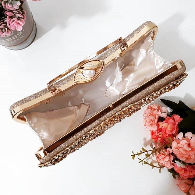 Tas Pesta LYDIA Clutch Embellished Crystal Box