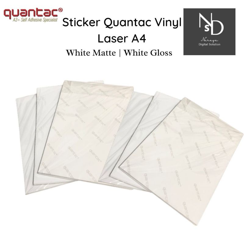 

Sticker Quantac Vinyl laser stiker vinil A4 - White Matte | White Gloss | Transparan