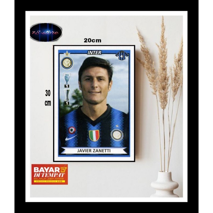 HIASAN DINDING JAVIER ZANETTI/POSTER KAYU INTER MILAN/POSTER JAVIER ZANETTI INTER MILAN