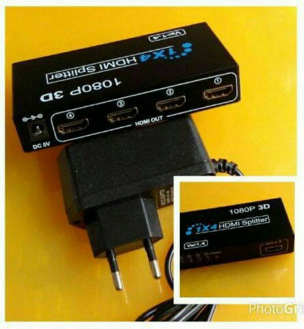 HDTV Spliter 4 Port Splitter 4 port Full HD 1080p 3D v1.4 With Adaptor