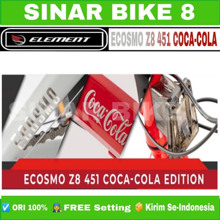 Sepeda Lipat ELEMENT ECOSMO Z8 451 EDISI COCA COLA 20 / 22 Inch