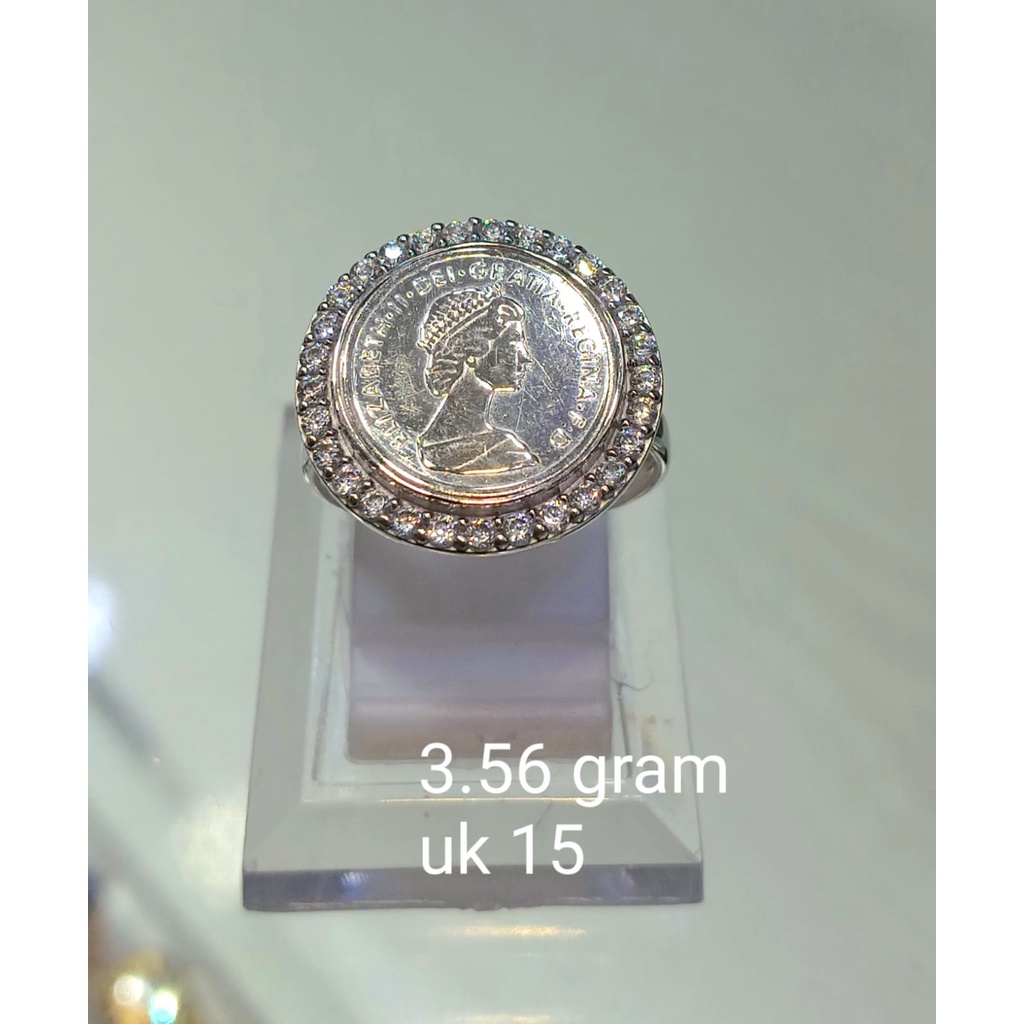 Cincin Emas Putih Elizabeth Kadar 75% 3.56 Gram Size 15