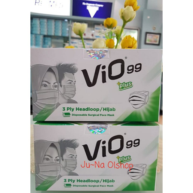 Vio99 Plus Masker Hijab 3ply 1box isi 50pcs