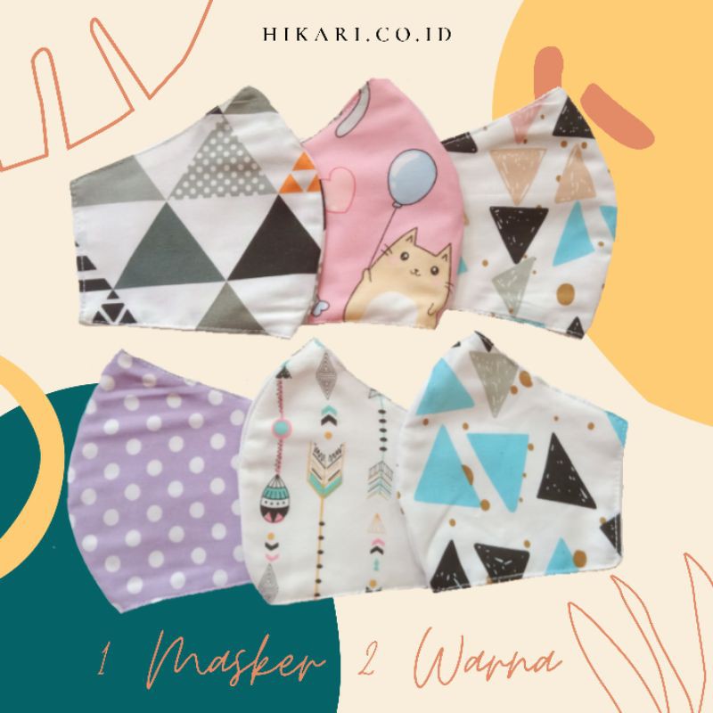 Masker Motif Lucu warna warni