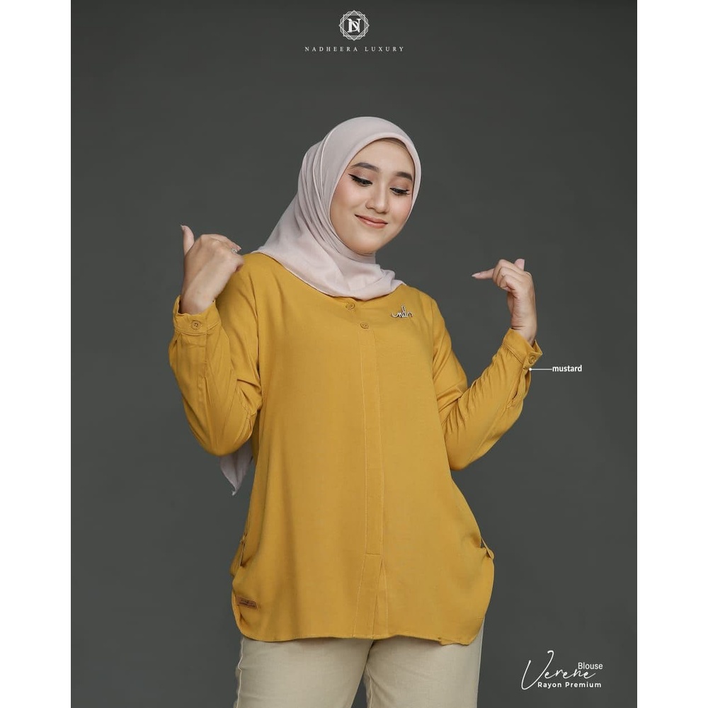 Verene Blouse Seri 3 by Nadheera Luxury/ Atasan Kemeja Wanita/Hem Rayon Adem Busui Friendly