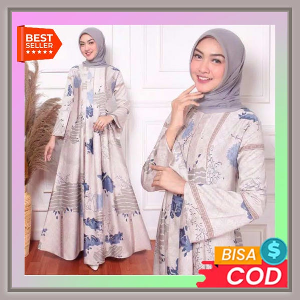 Stevila Maxi Dress / Gamis Wanita Bahan Ceruti Asli Original / Gamis Polos Wanita / Baju Dress Terba