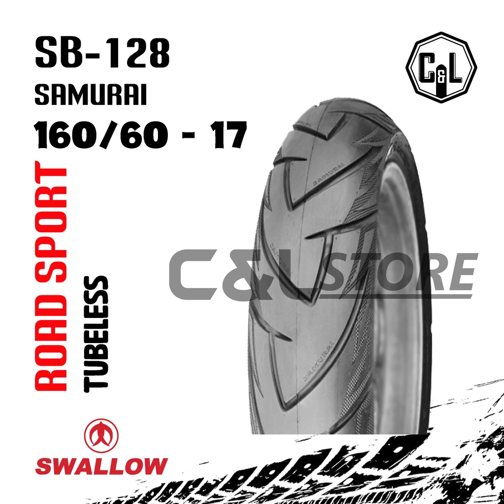 BAN LUAR MOTOR SWALLOW 160/60-17 RING 17 SB-128 SAMURAI TUBELESS