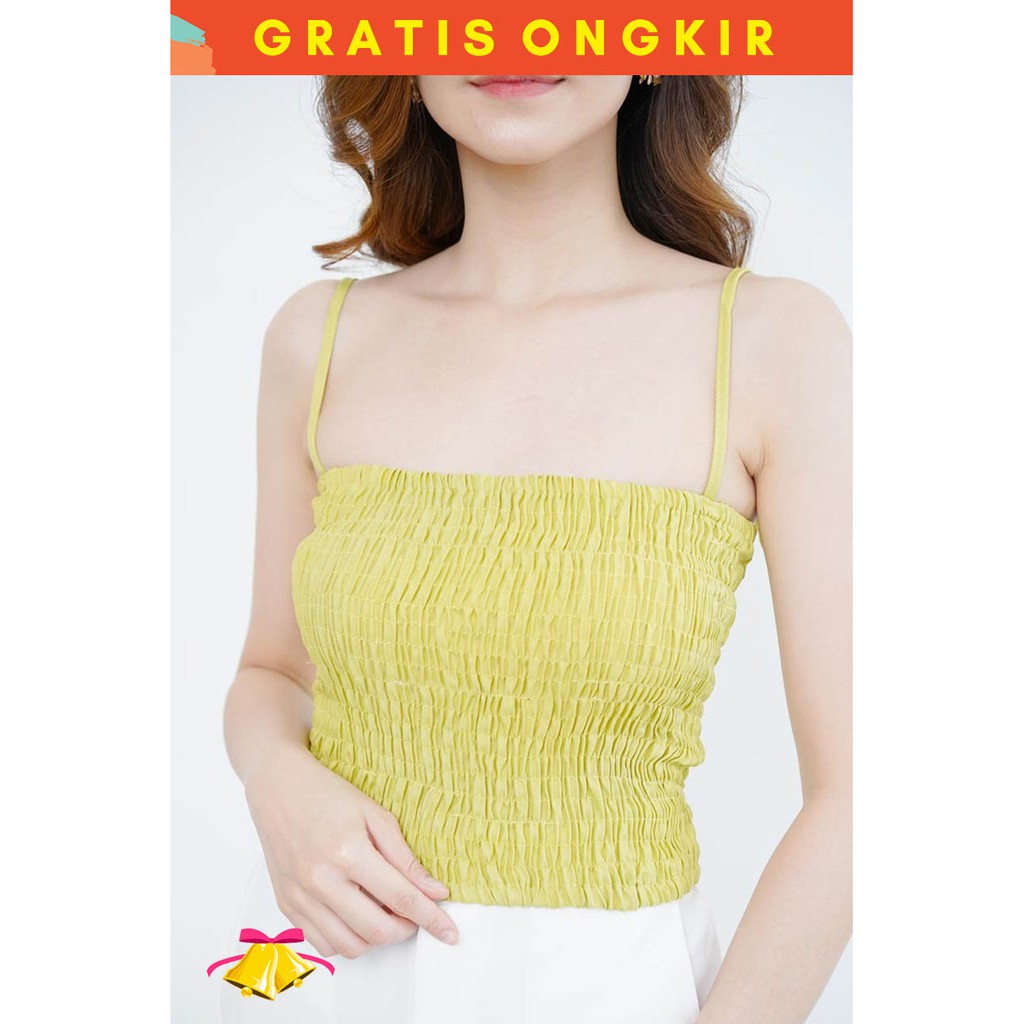 COTTONBELLS ATASAN CASUAL WANITA THERE TANKTOP SERUT + OUTER PLAID TOP ( LQ - B 11556 )-6