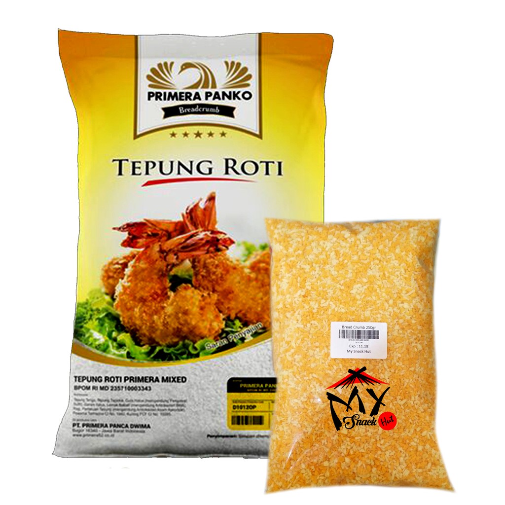 BREAD CRUMB 250GR - TEPUNG ROTI PANKO PANIR GOLDEN HALUS KASAR PUTIH ORANGE ORANYE MIX HALAL MUI