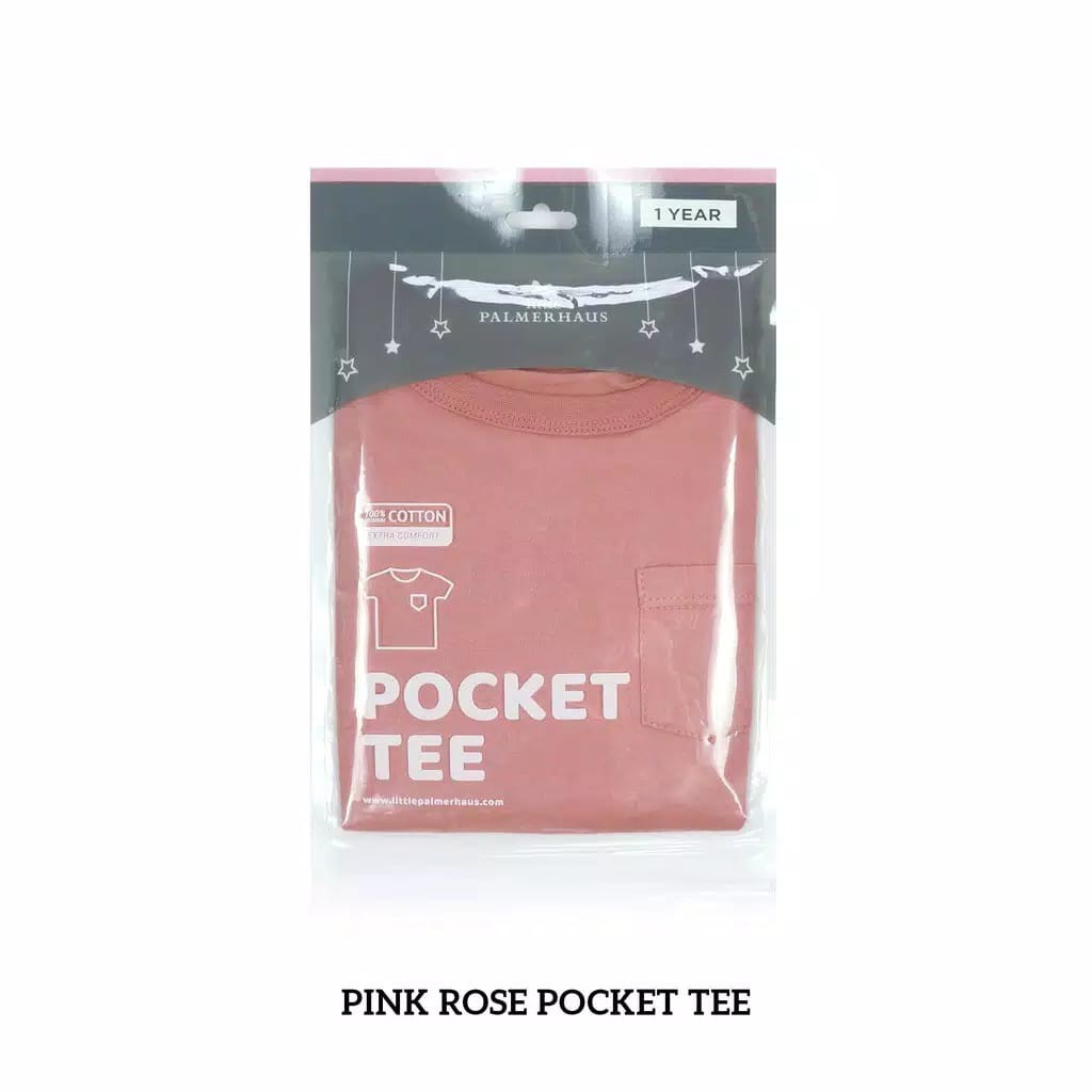 Little Palmerhaus Pocket Tee Atasan Bayi Anak Oblong Polos 0-6 Tahun Premium Quality