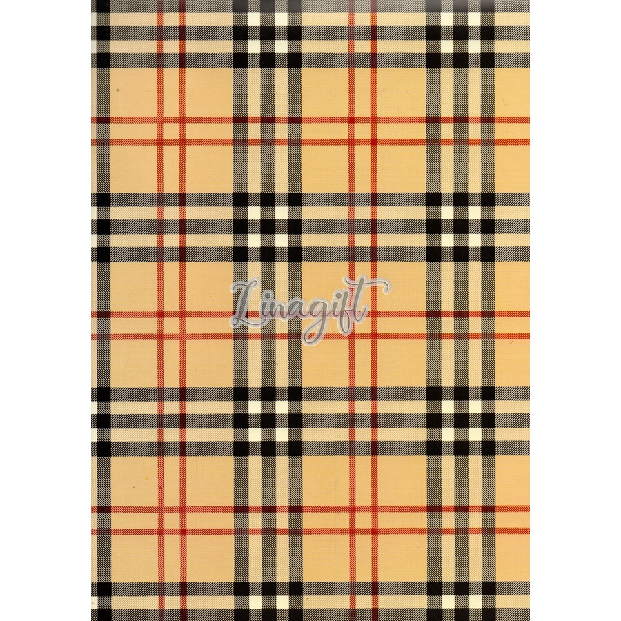 ( 5 Lembar ) SR PLAID - KERTAS KADO GLOSY - GIFT WRAP PAPER STRIPES POLOS KAYU WOOD BRICK BATA MERAH XHECKERED PLAID PINK BROWN CREAM CLASSIC VINTAGE KOTAK PINK CHECKERED PLAID CLASSIC VINTAGE KADO PRESENT