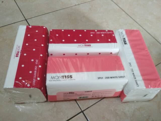 tissue wajah montiss 250 sheet