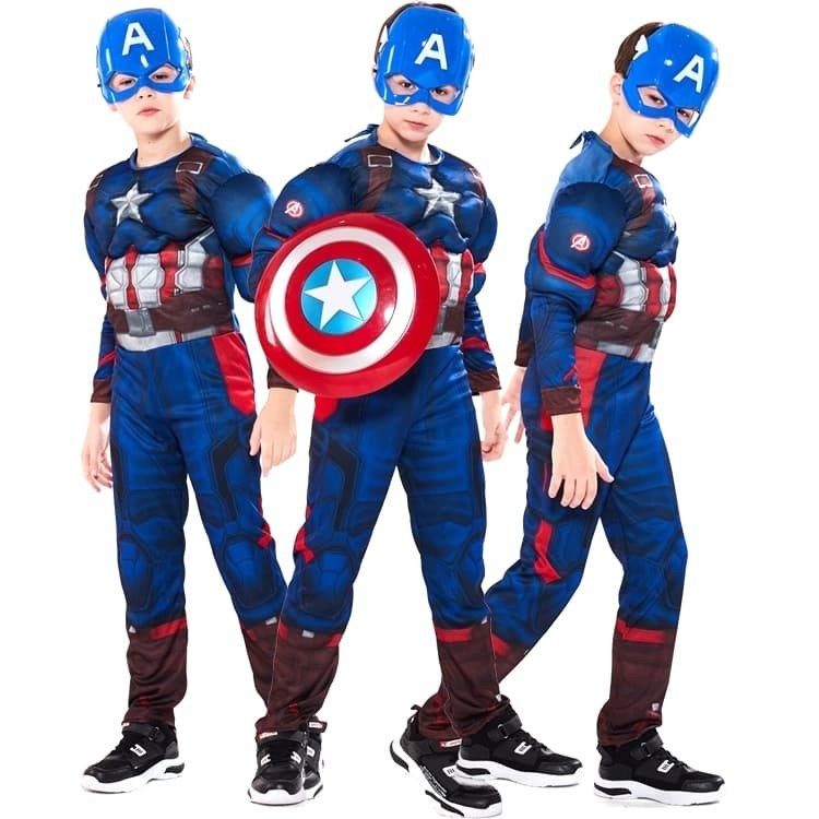 Kostum Captain Amerika Anak Costume Superhero Kapten Amerika Haloween