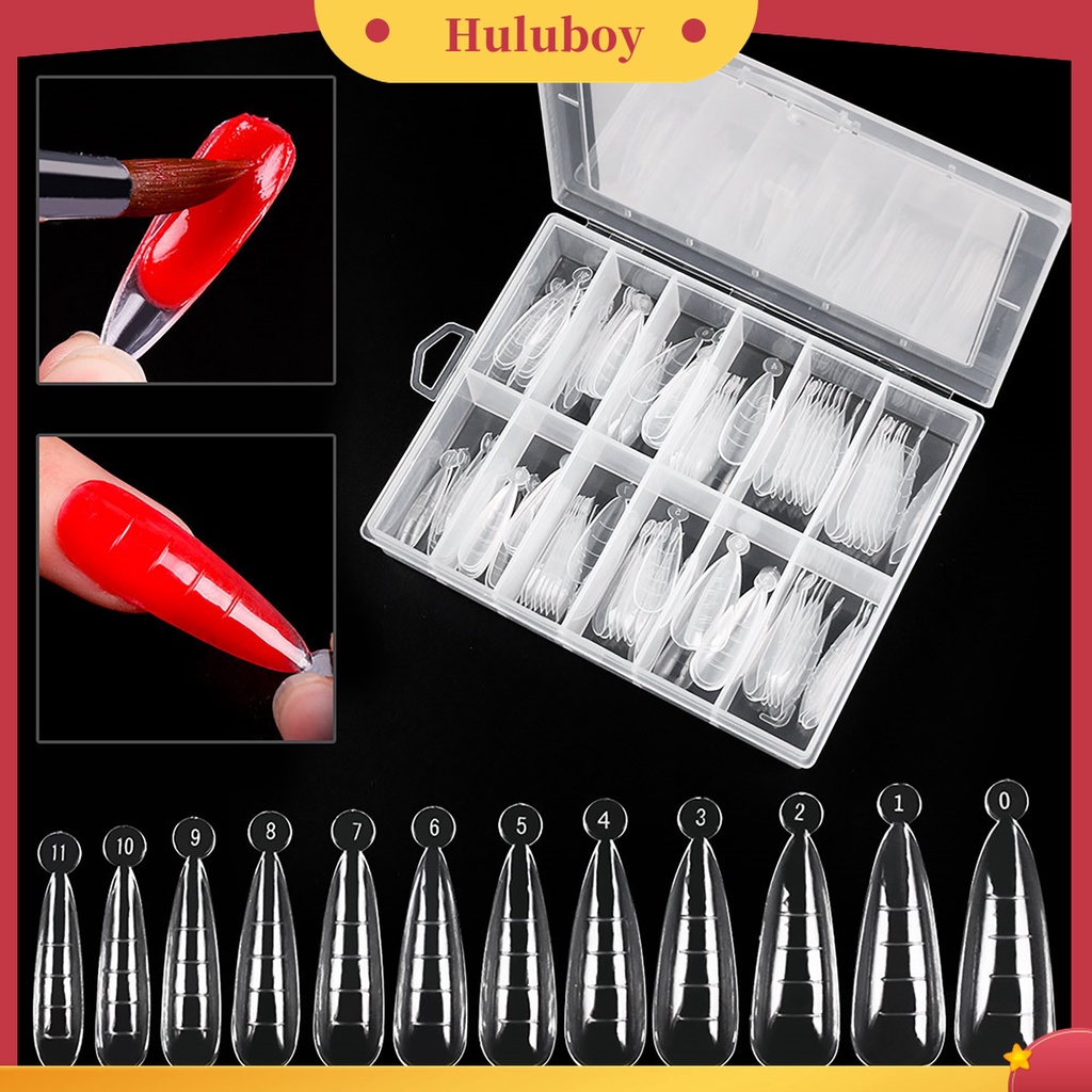 Huluboy Huluboy♡ 120pcs / Set Kuku Palsu Extension Bahan ABS Dapat Dilepas Untuk Salon Nail Art