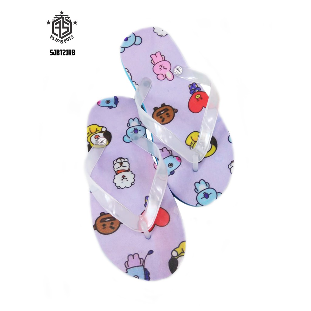 SANDAL JEPIT WANITA PRINTING KARAKTER KPOP BT21 FREE SANDAL JEPIT WANITA PRINTING KARAKTER KPOP BT21 FREE