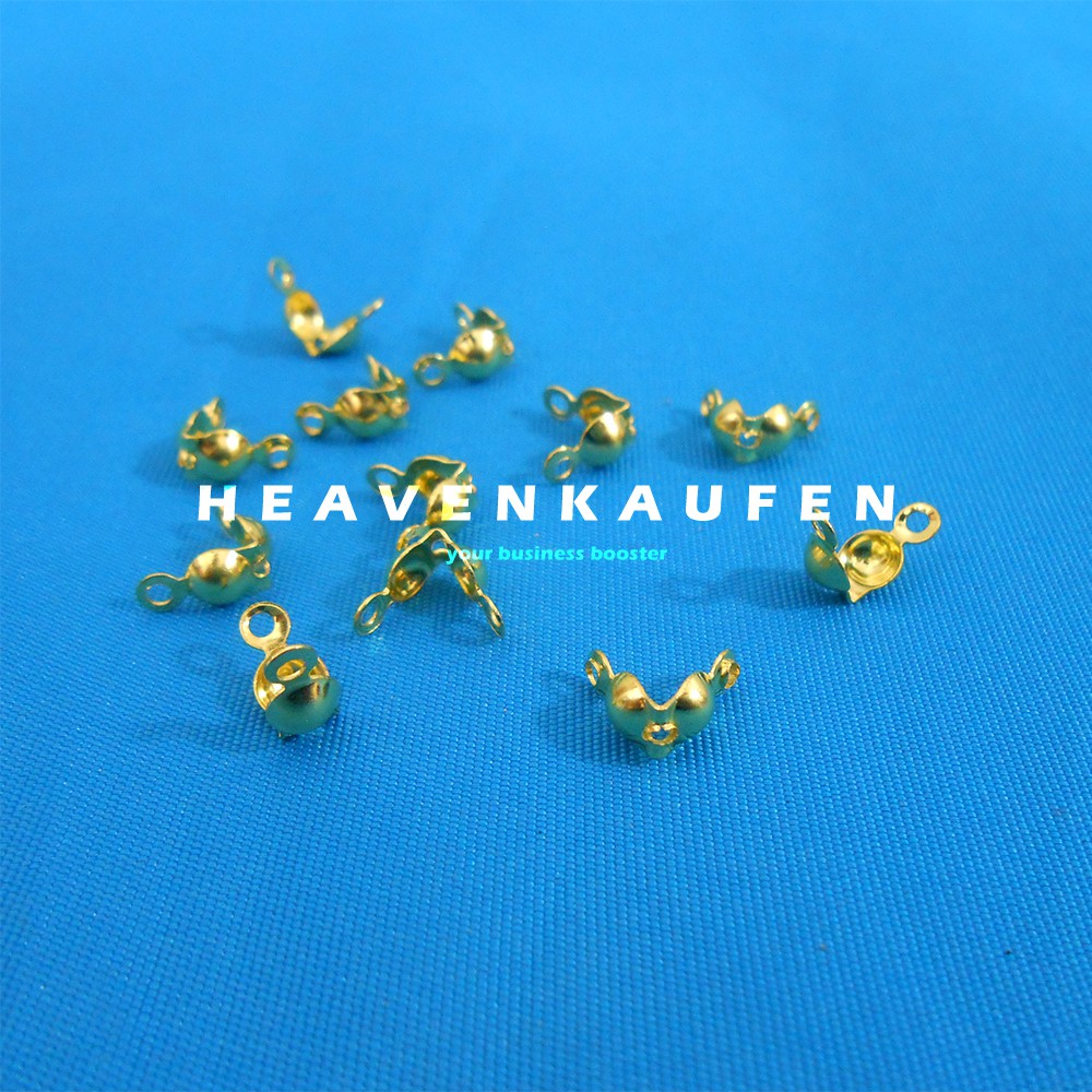 Kodokan Kokot Kerang Stopper Penjepit Tali Craft Gelang Warna Gold Emas Per Pack isi 50 Pcs