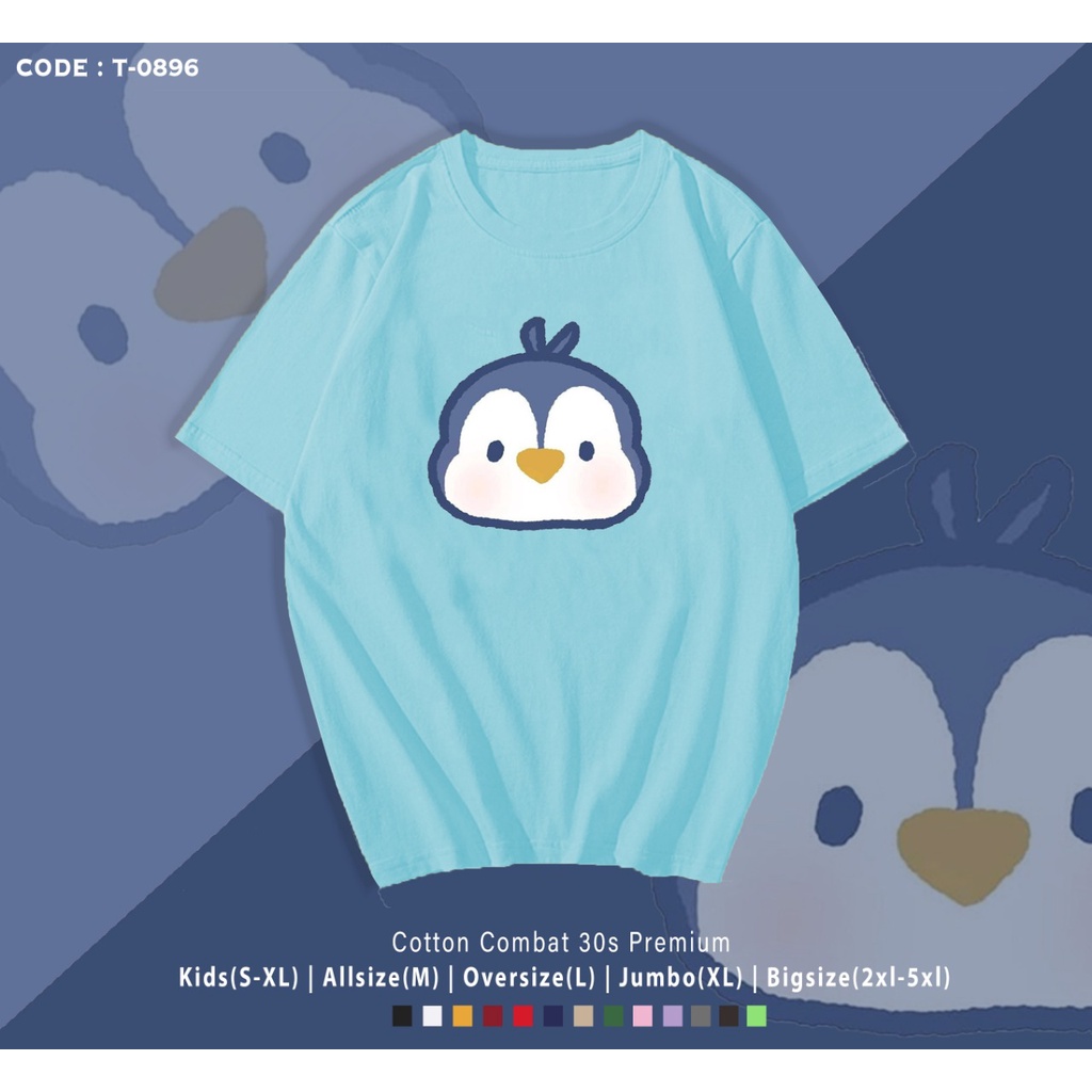 T-SHIRT / KAOS GAMBAR PINGUIN FACE / BAHAN COMBE 30S / TERIMA CUSTOM TEE / RESELLER WELCOME