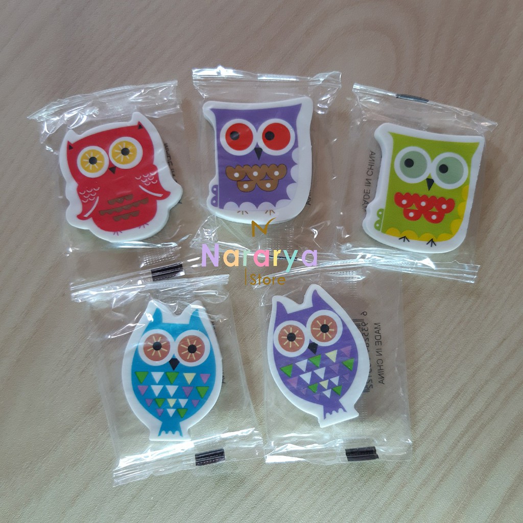 

5x Penghapus Owl / Penghapus Lucu / Penghapus Pensil Lucu / Alat Tulis Sekolah