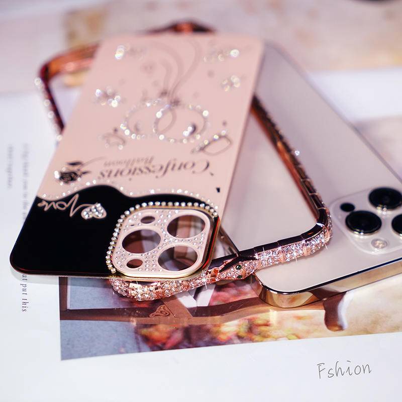 3 in 1 Case Cover Pelindung Kamera + Bumper Metal Motif Kulit Ular Untuk iPhone 13 / 12 / 11 Pro MAX / X / XS MAX / 12 Mini