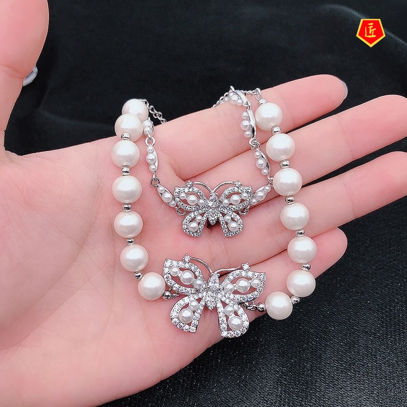 [Ready Stock]High-Grade Fashion Butterfly Pearl Bracelet