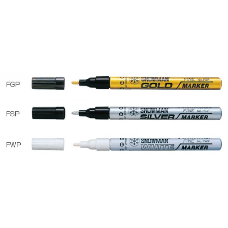 

Spidol Fine Paint Marker Silver Perak | Putih White | Emas Gold - Snowman MURAH!