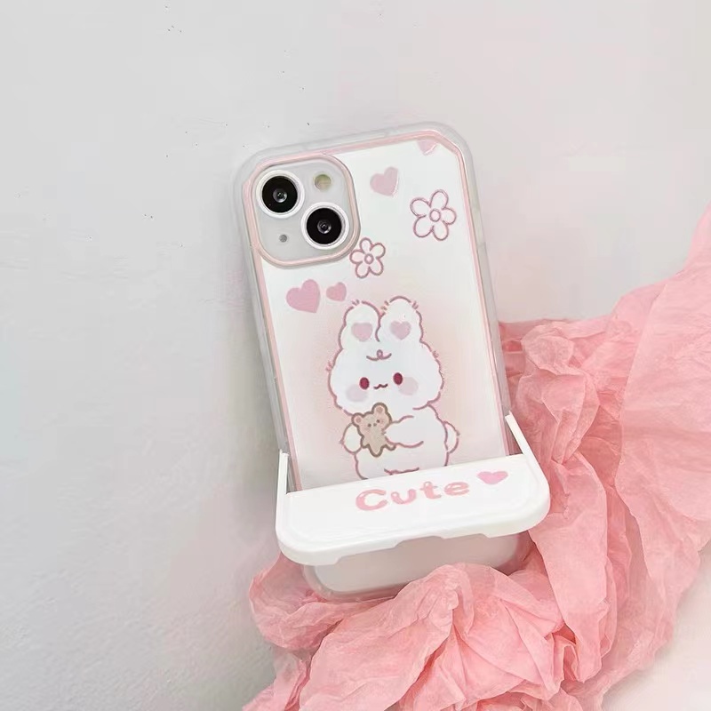 Soft Case TPU Transparan Motif Kelinci Untuk iPhone 13 13pro mini 12promax SE2020 11 Pro MAX 6S 7 8 Plus X XS XR