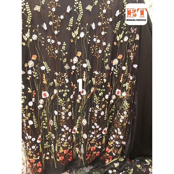 kain tile 3D motif bunga salur kain kebaya || harga per setengah mtr