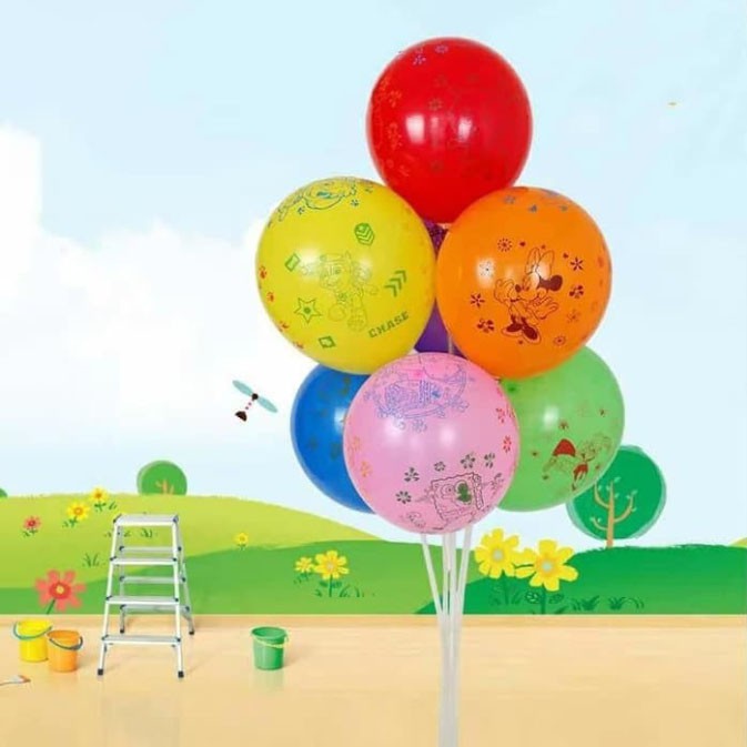 HAPPY TIME BALON LATEX DISNEY KARTUN MIX 12 INCH (MIN 10 PCS) BALON ULANG TAHUN BALON PESTA BALON DEKORASI BALON KARTUN