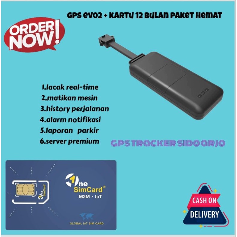 gps tracker EV02 + kuota internet 1 tahun aplikasi wanwaytrack