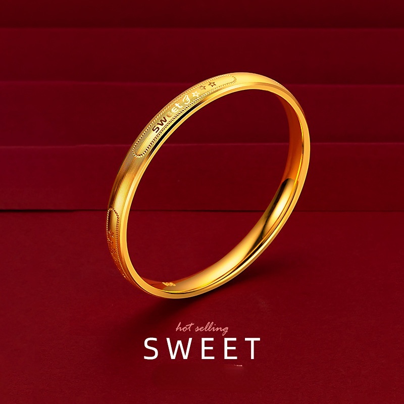 Gelang Emas Asli Kadar 375 Desain Bintang Hollow 5D Cnc Untuk Wanita